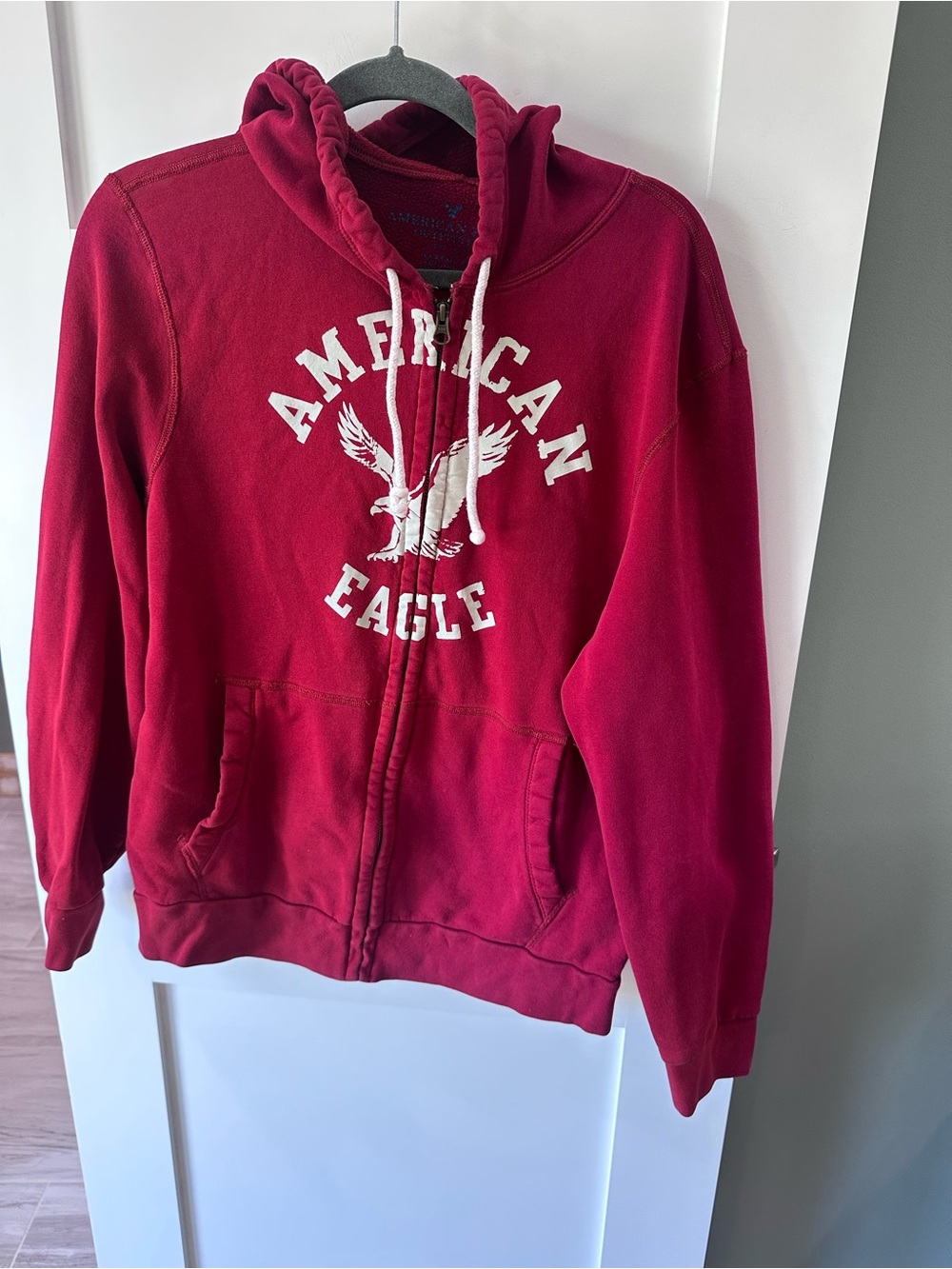 vintage Y2K-style American Eagle Outfitters Graphic Full-Zip Hoodie in a classic